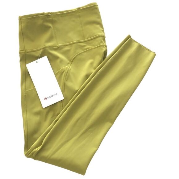 ….Lululemon Fast and Free Tight II 25" Nulux Golden Lime - Picture 6 of 14